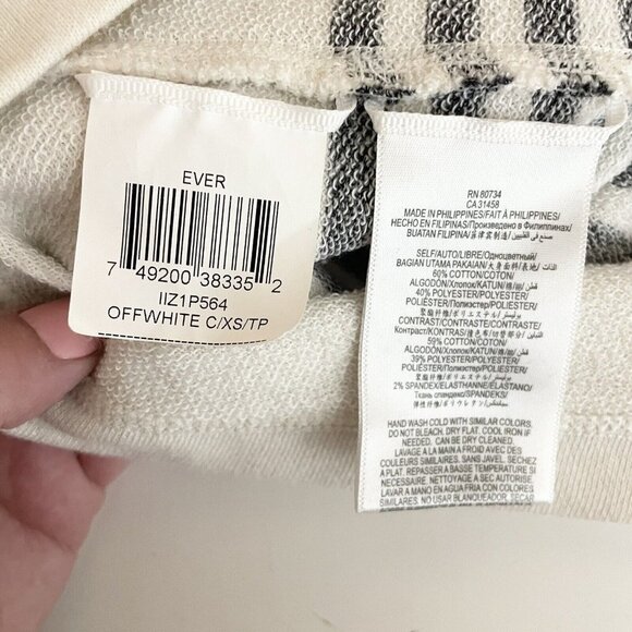 BCBG Maxazria Striped Low Back Dress Size XS Short Sleeve Mini Cream Black - Picture 11 of 11